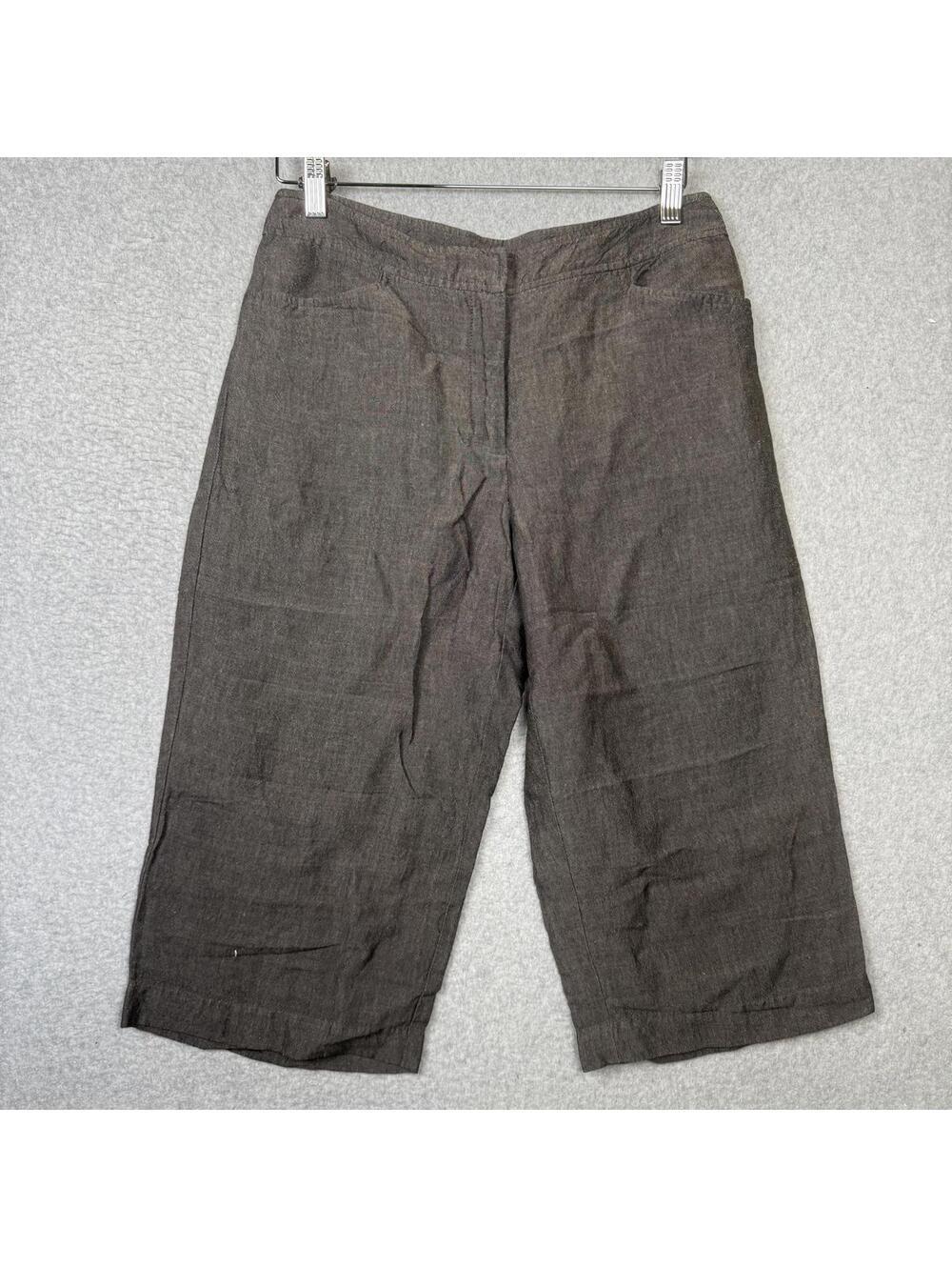 Eileen Fisher Women's Size Small Italian Yard Fabric Black Capri Cropped Pants